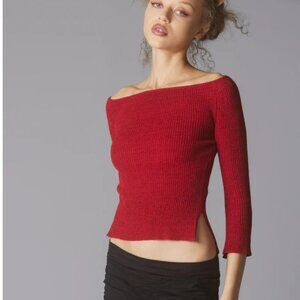 UNIF OFF THE SHOULDER  SINCERE TOP RED SIZE S NWOT $ 78